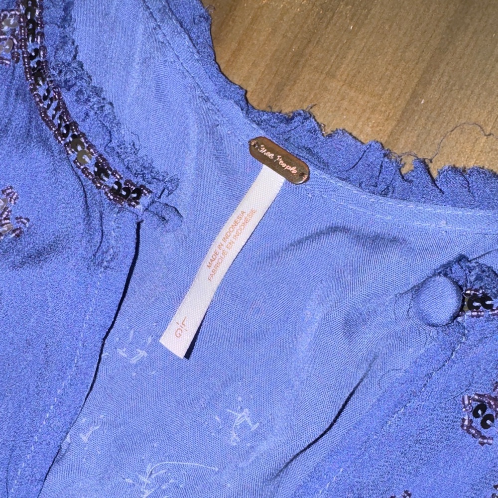 Free People Bali Golden Sun Embellished Beaded Party Mini Dress - Picture 2 of 5